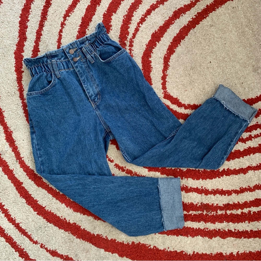 OAK + FORT BLUE PAPER BAG JEANS